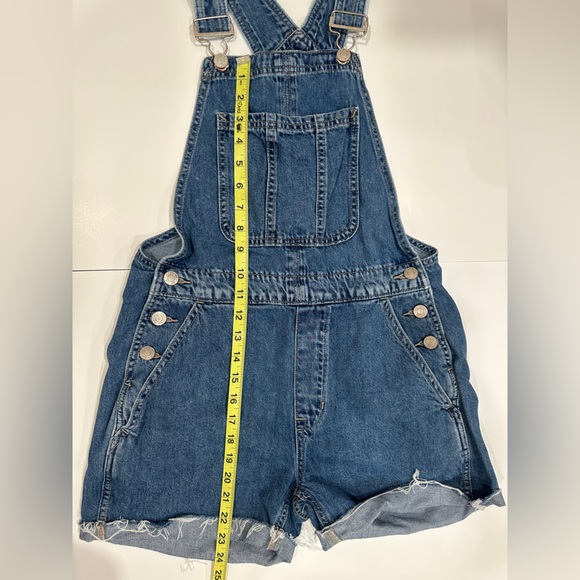 GAP Denim Overalls Skirtall XS Distressed Cutoff Raw Hem Women’s - Picture 4 of 6